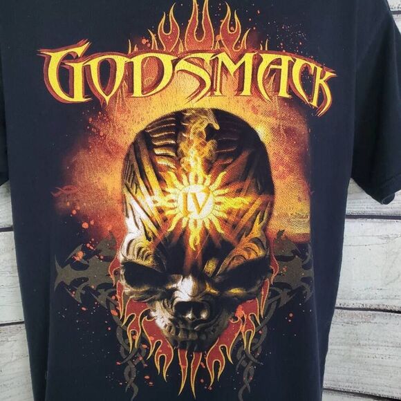 Godsmack IV Band Tee Men’s L Black Heavy Metal Graphic T-Shirt - Picture 2 of 6